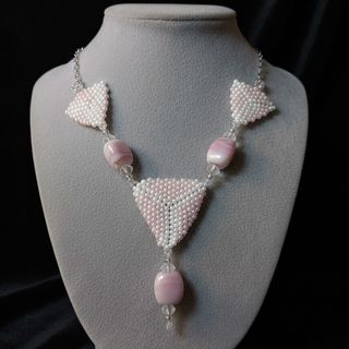 Collana Etnica Boho Femme Opale Rosa Artigianale