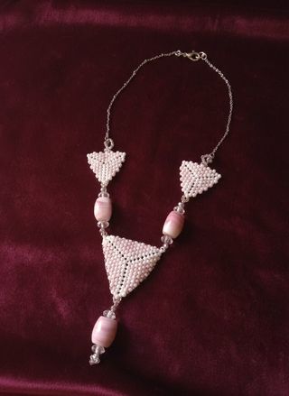 Collana Etnica Boho Femme Opale Rosa Artigianale