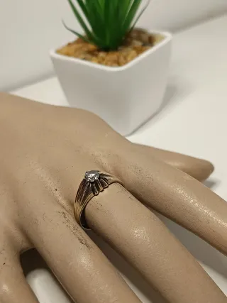 Anillo Plata Ley Circonita Solitario 18mm) T. 60