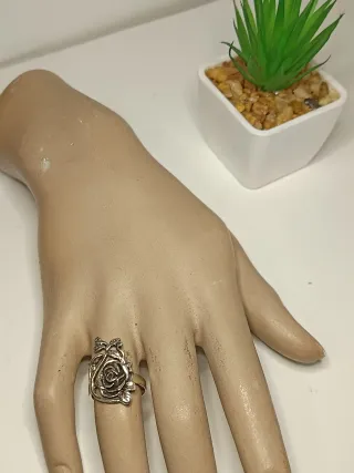 Anillo Plata Ley Rosa en Rosales 14mm/ T.54