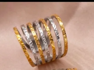 Anillos ajustables plateado y dorado