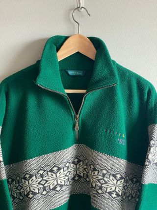 Jersey Polar Verde con Estampado Nórdico VINTAGE