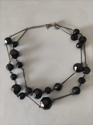 Collana vintage Furla nera e argento