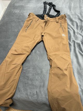 Pantalones de esquí con tirantes marrones