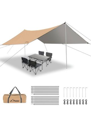 2 toldos tápers unidos 4 x 6 metros