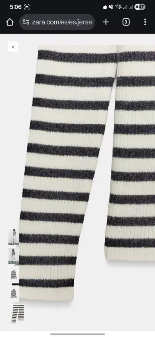 Jersey Zara rayas cuello subido manga larga