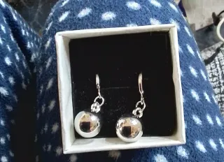 Pendientes de plata con bola