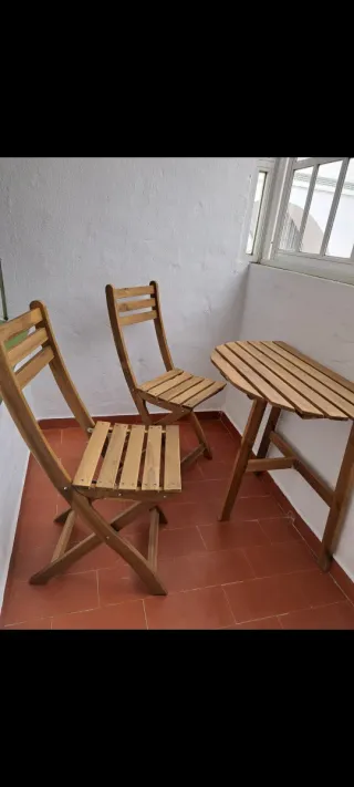 Mesa y 2 Sillas Askholmen Ikea para terraza