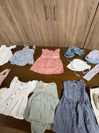 Lote Ropa Bebé Niña Verano Vestidos Bañador Gorros