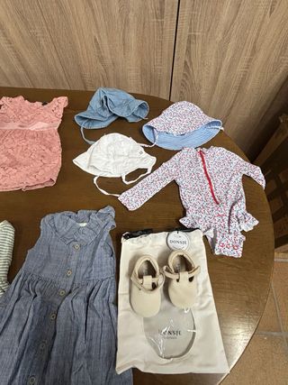 Lote Ropa Bebé Niña Verano Vestidos Bañador Gorros