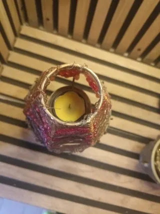 Lámpara porta velas antigua