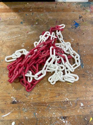 Cadena de plástico. Lote de 2 cadenas 2m cada uno.