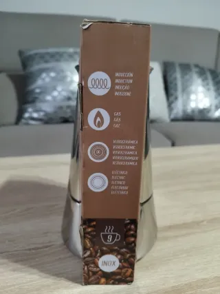 Cafetera italiana Kinvara Inox, 9 tazas, inducción