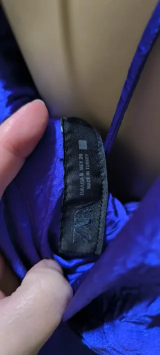 Vestido lencero azul Zara