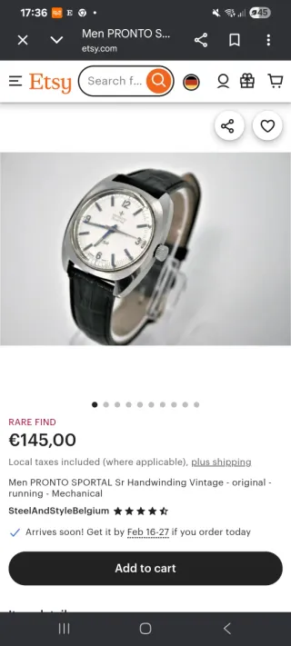 Reloj Pronto Sportal Mecánico Vintage