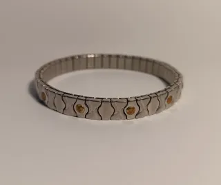 Pulsera extensible acero y oro