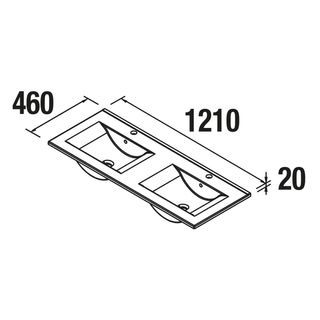 Encimera Doble Lavabo 1200mm Blanca