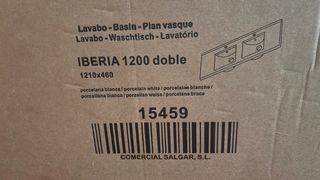 Encimera Doble Lavabo 1200mm Blanca