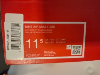 Nike Air Max 1 Hombre Negro Rojo