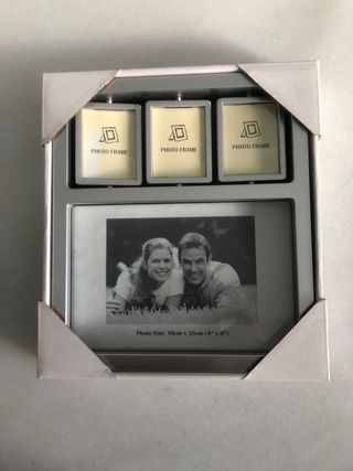 Marco de fotos múltiple color gris