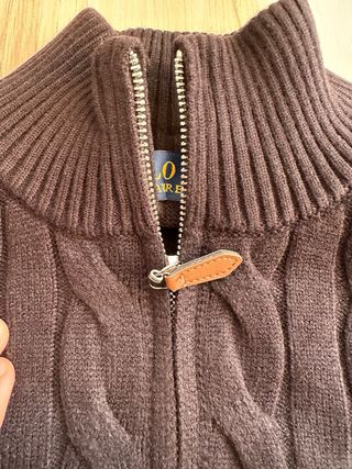 Polo Ralph Lauren Black Cable Knit Half-Zip Sweate