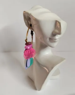 Pendientes aro colgantes con corazones