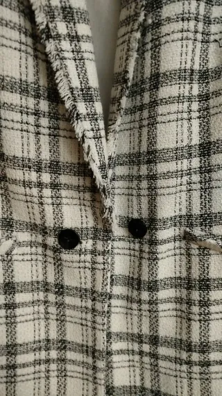 Chaqueta larga cuadros Primark Talla M
