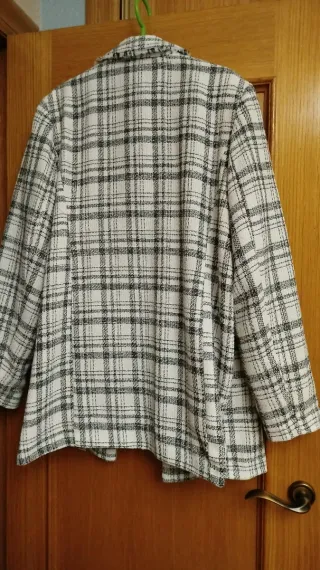 Chaqueta larga cuadros Primark Talla M