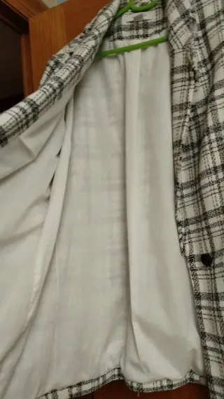 Chaqueta larga cuadros Primark Talla M