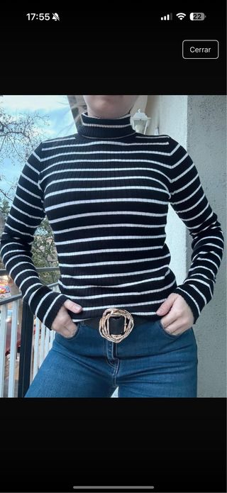 Jersey de rayas cuello alto
