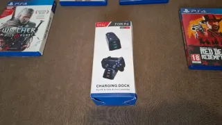 PS4 Slim 1TB + 4 Juegos TOP + Base Carga + Mando