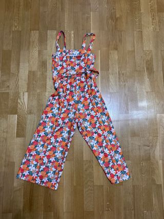 Mono corto estampado floral naranja