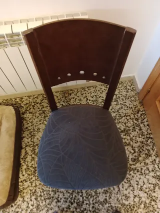 6 Sillas de Comedor Madera Tapizadas