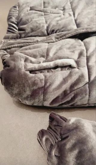 Piumino OVS bambina velluto grigio