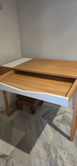 Escritorio Roble Chapado Blanco