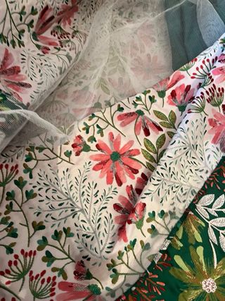 Vestido fiesta/invitada verde y rosa