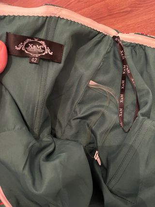 Vestido fiesta/invitada verde y rosa