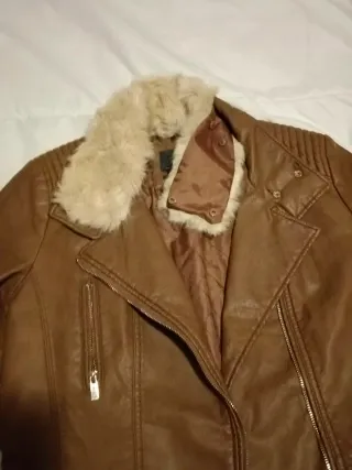 Cazadora Biker Marrón Bershka