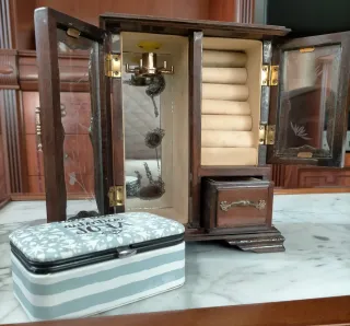 Joyero madera con espejo&cajón + joyero tipo caja