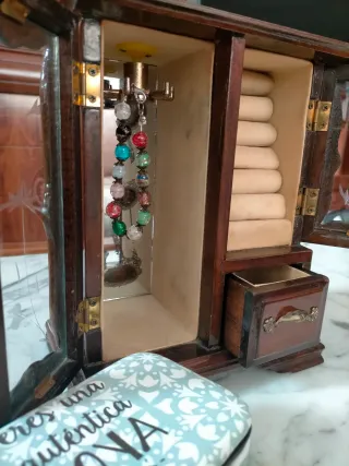 Joyero madera con espejo&cajón + joyero tipo caja