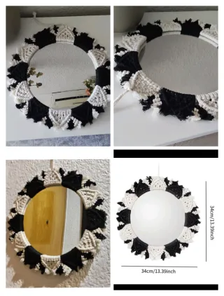 Espejo Macramé Decorativo 34cm