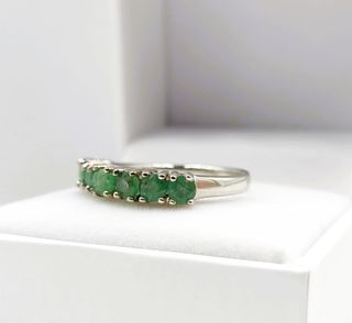 Anillo Plata Esmeraldas Naturales