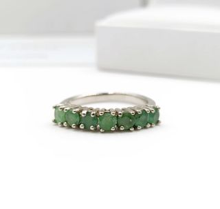 Anillo Plata Esmeraldas Naturales