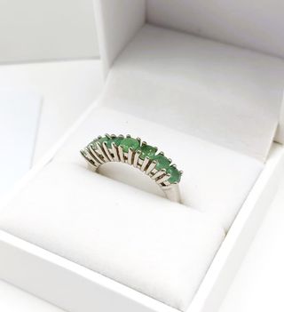 Anillo Plata Esmeraldas Naturales