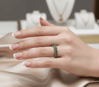 Anillo Plata Esmeraldas Naturales