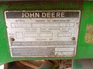 Tractor John Deere 1950 F Matriculado