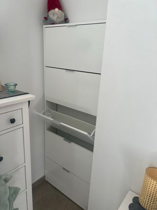 Zapatero Blanco 5 Compartimentos