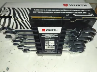 Juego llaves mixtas carraca articuladas Würth 6 pz