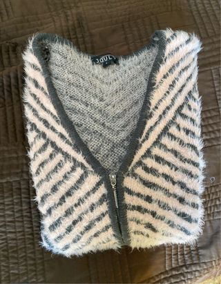 Jersey JOULY rosa y gris con cremallera