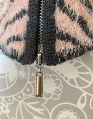 Jersey JOULY rosa y gris con cremallera